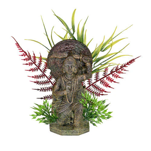 Blue Ribbon Exotic Environments Buddha Warrior Statue with Plants Multi-Color 4.5in SM - Image 2