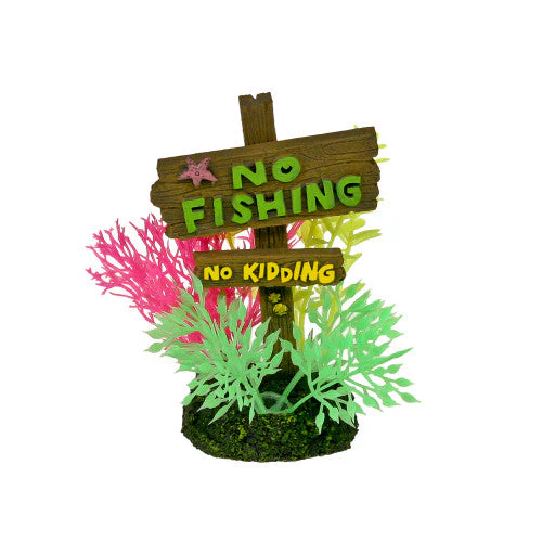 Blue Ribbon Exotic Environments No Fishing No Kidding Sign Multi-Color 4.5in SM - Image 2