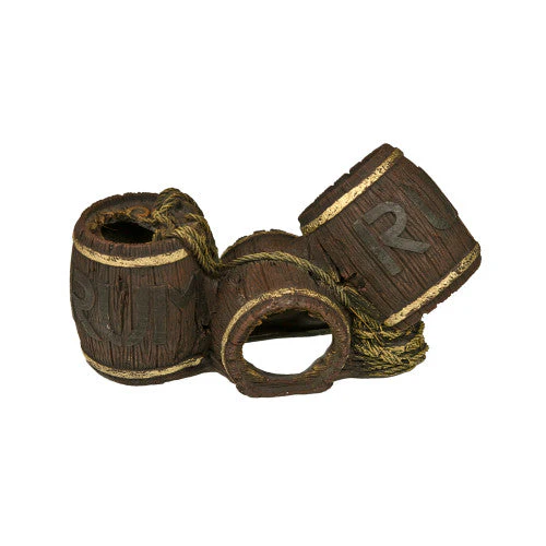 Blue Ribbon Exotic Environments Swim-Through Rum Barrel Aquarium Ornament Brown 3.7in SM - Image 2