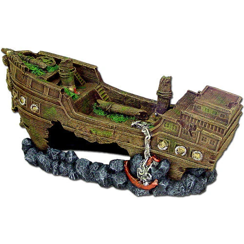 Blue Ribbon Exotic Environments Shipwreck Aquarium Ornament Brown, Grey 10.5 in Jumbo - Image 2