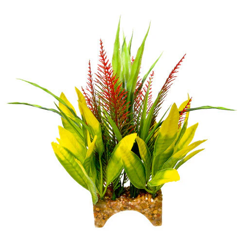 Blue Ribbon Garden Clusters Archway Rainforest Aquarium Plant Green, Red 8 in - Image 2