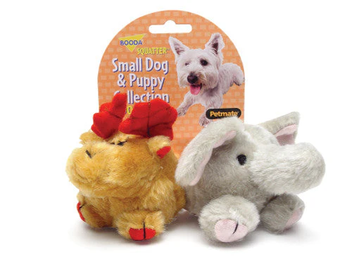 Booda Squatter Moose/Elephant Small Dog & Puppy Toy Multi-Color SM 2pk - Image 2