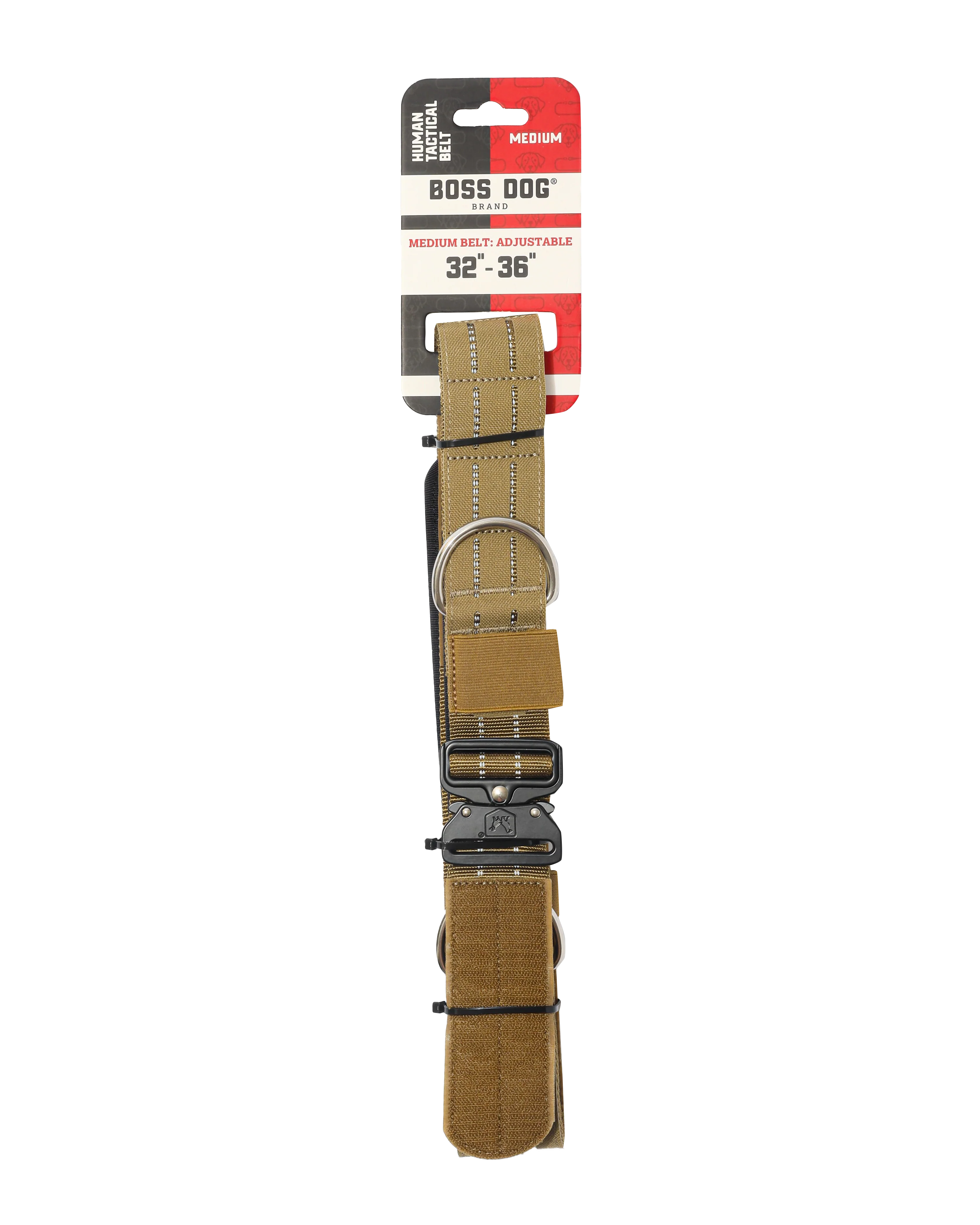 Boss Dog Human Boss Tactical Utility "Dog Walker" Belt Tan Medium (32-36In Waist)