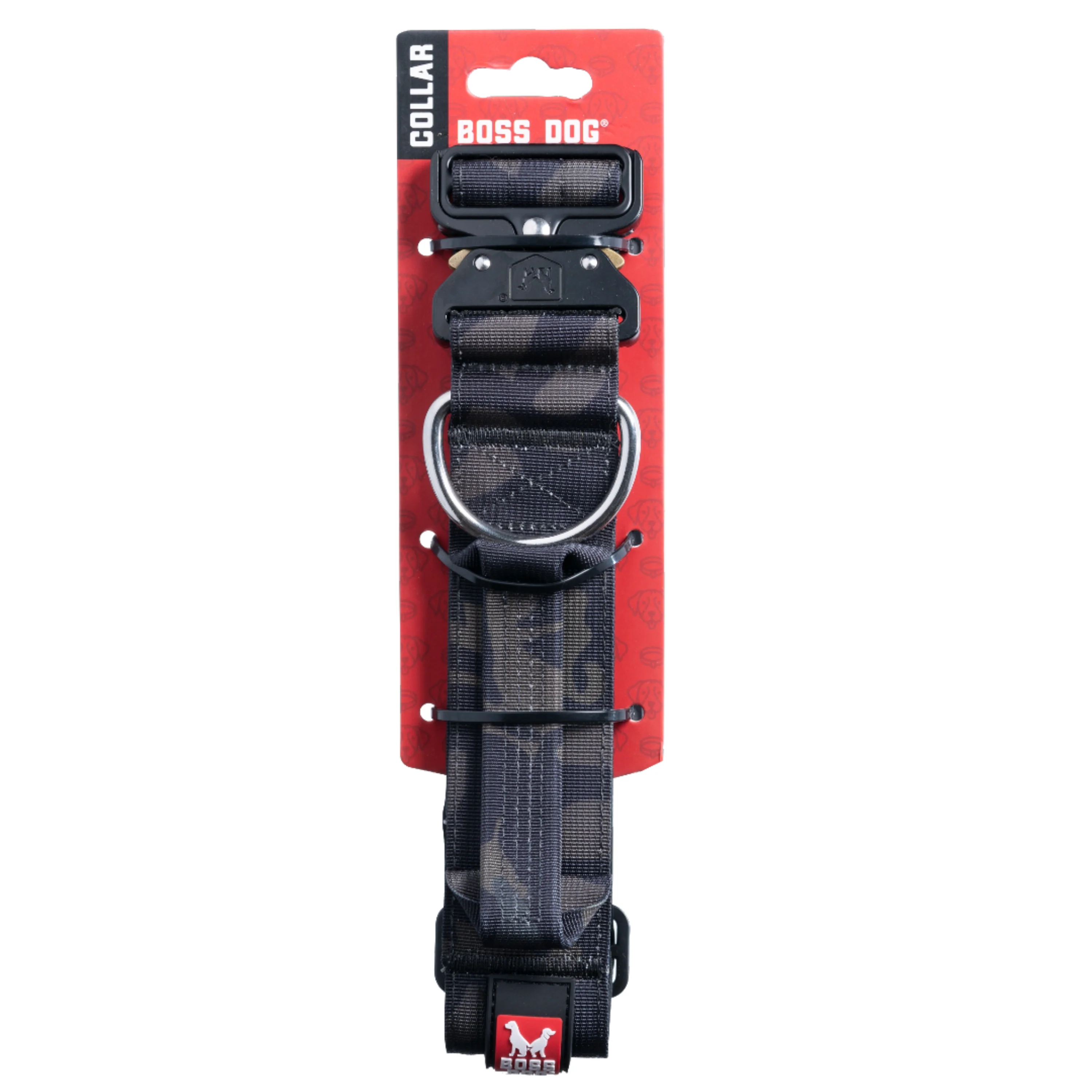 Boss Dog Tactical Adjustable Dog Collar Black Camo Large, 17-22 in