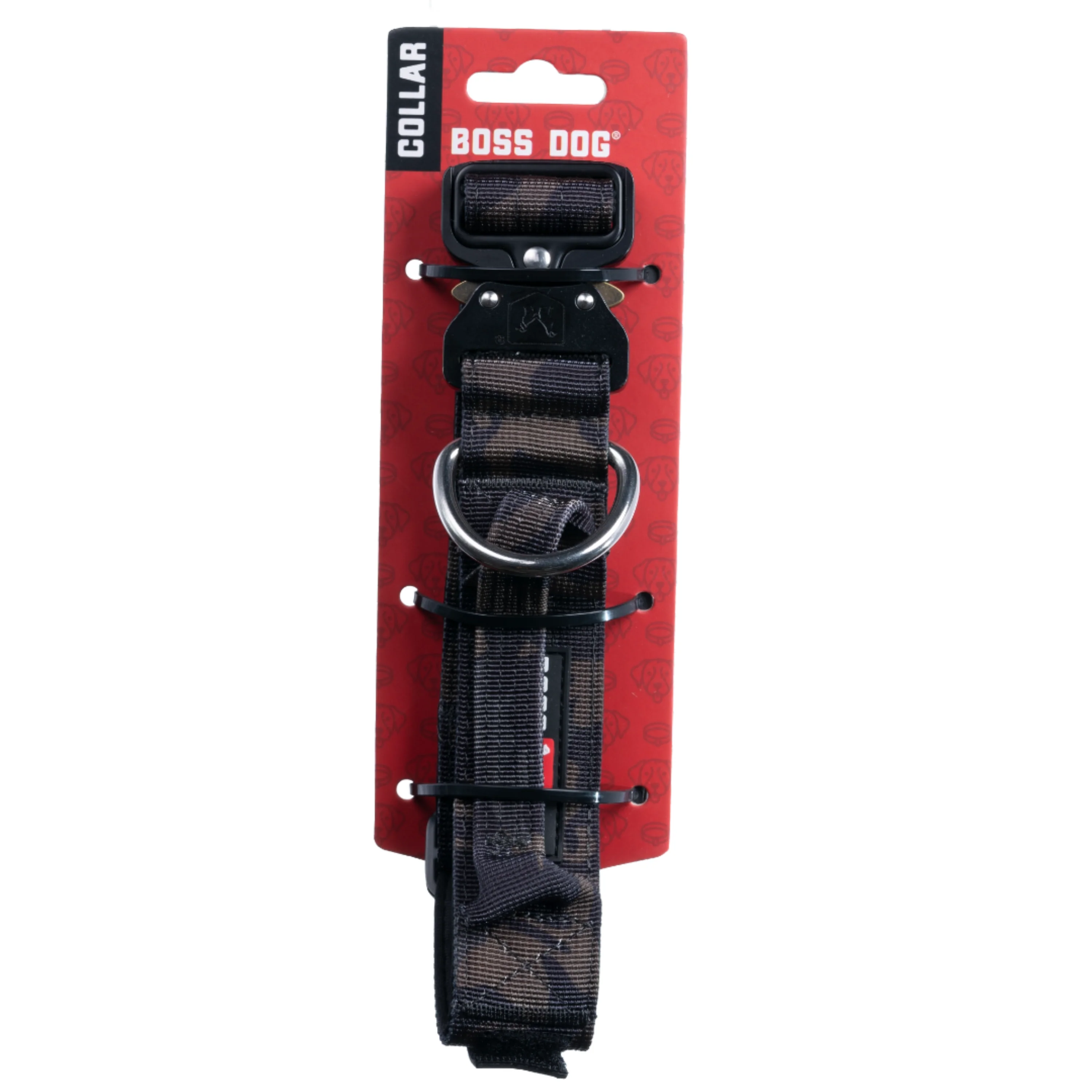 Boss Dog Tactical Adjustable Dog Collar Black Camo Medium, 15-18 in