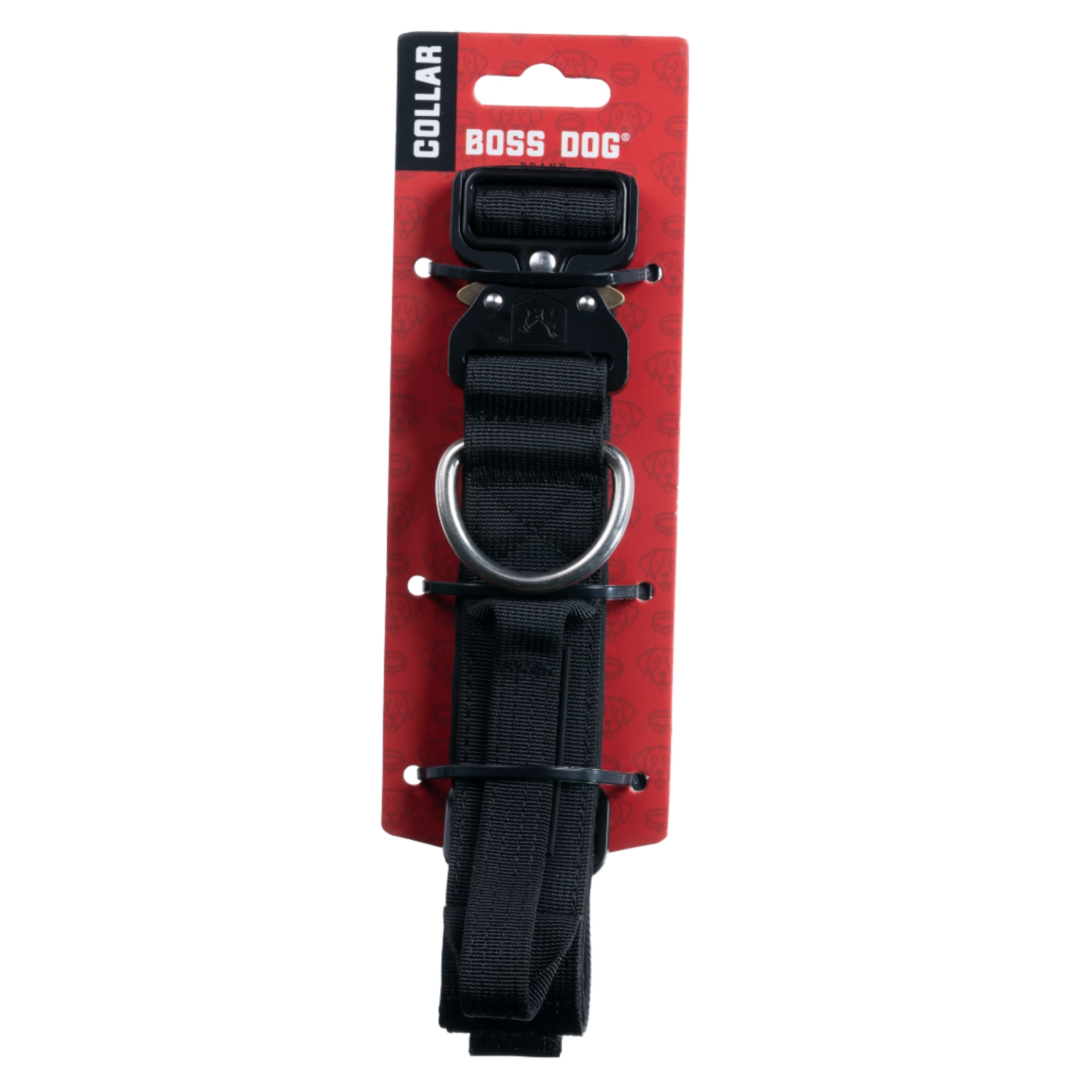 Boss Dog Tactical Adjustable Dog Collar Black Large, 17-22 in