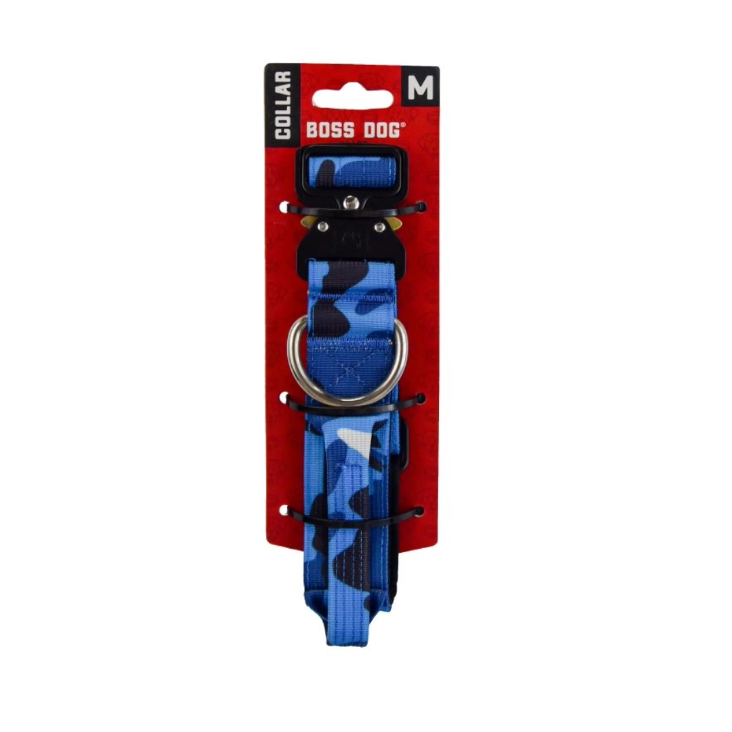 Boss Dog Tactical Adjustable Dog Collar Blue Camo Large, 17-22 in