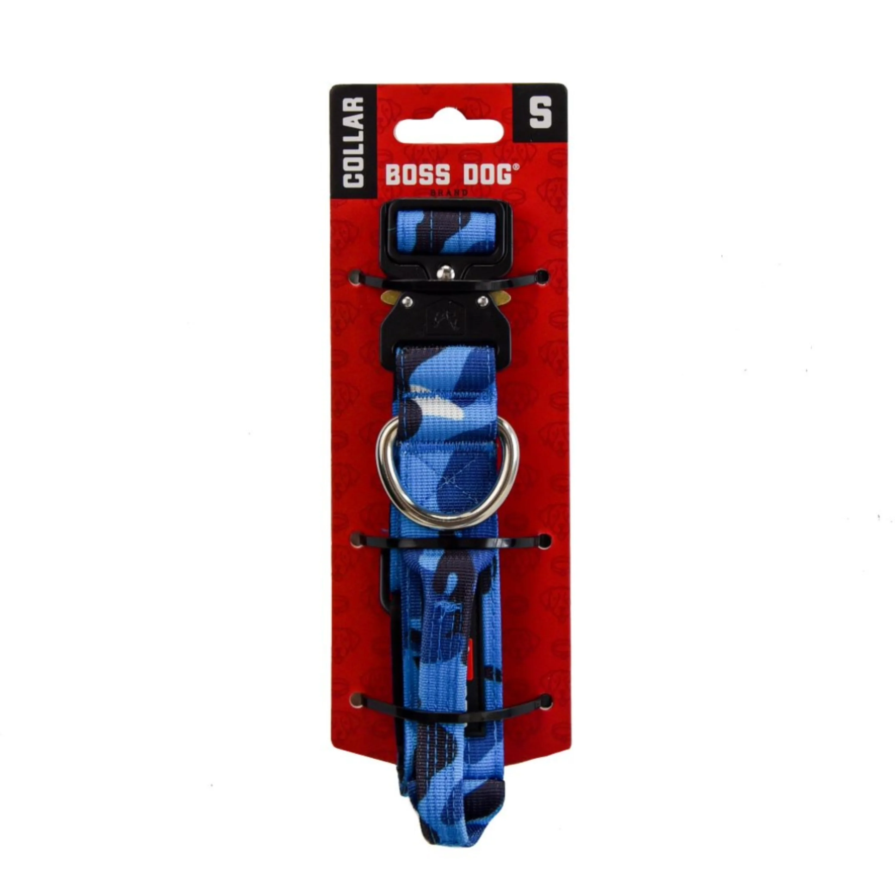 Boss Dog Tactical Adjustable Dog Collar Blue Camo Small, 13-16 in