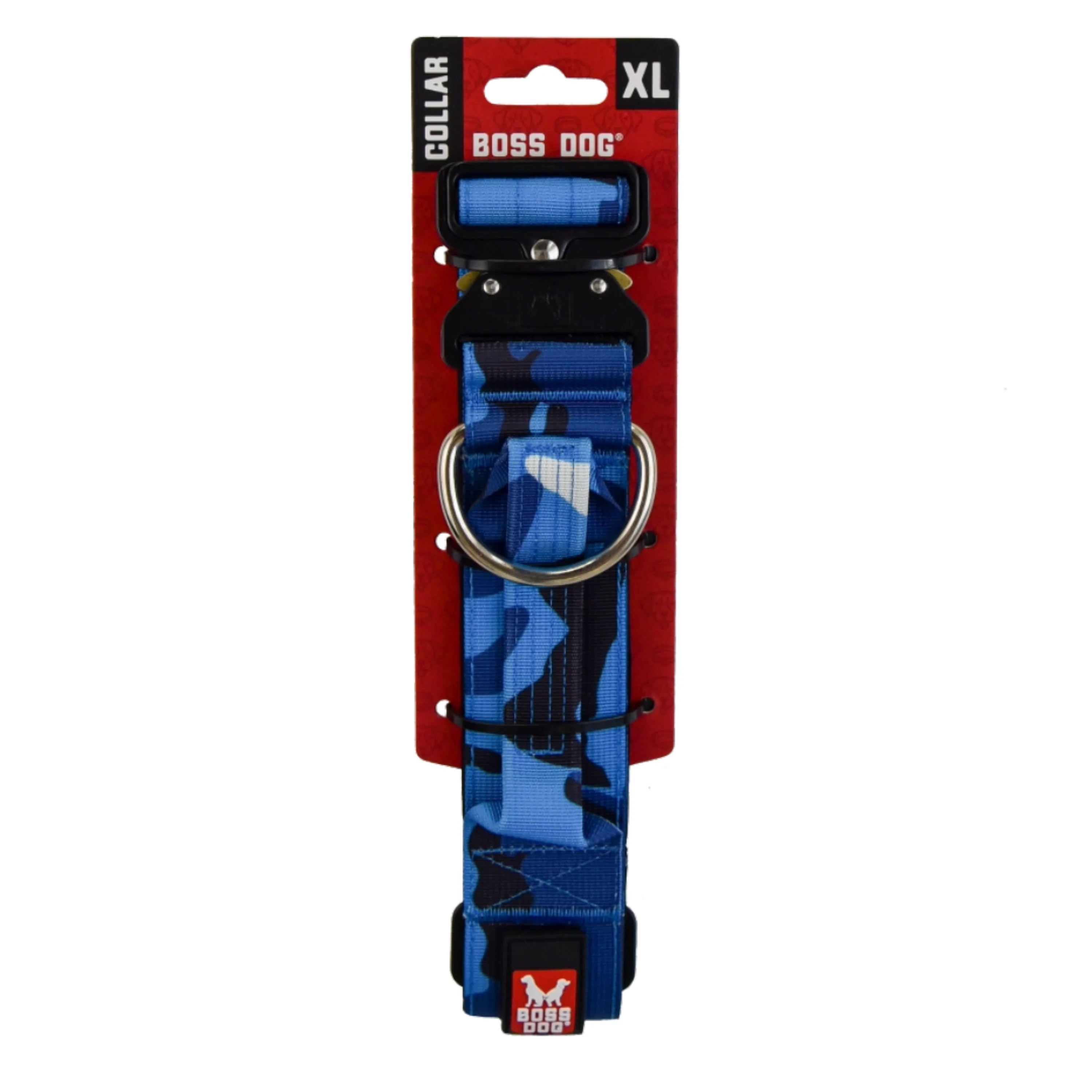Boss Dog Tactical Adjustable Dog Collar Blue Camo X-Large, 20-28 in