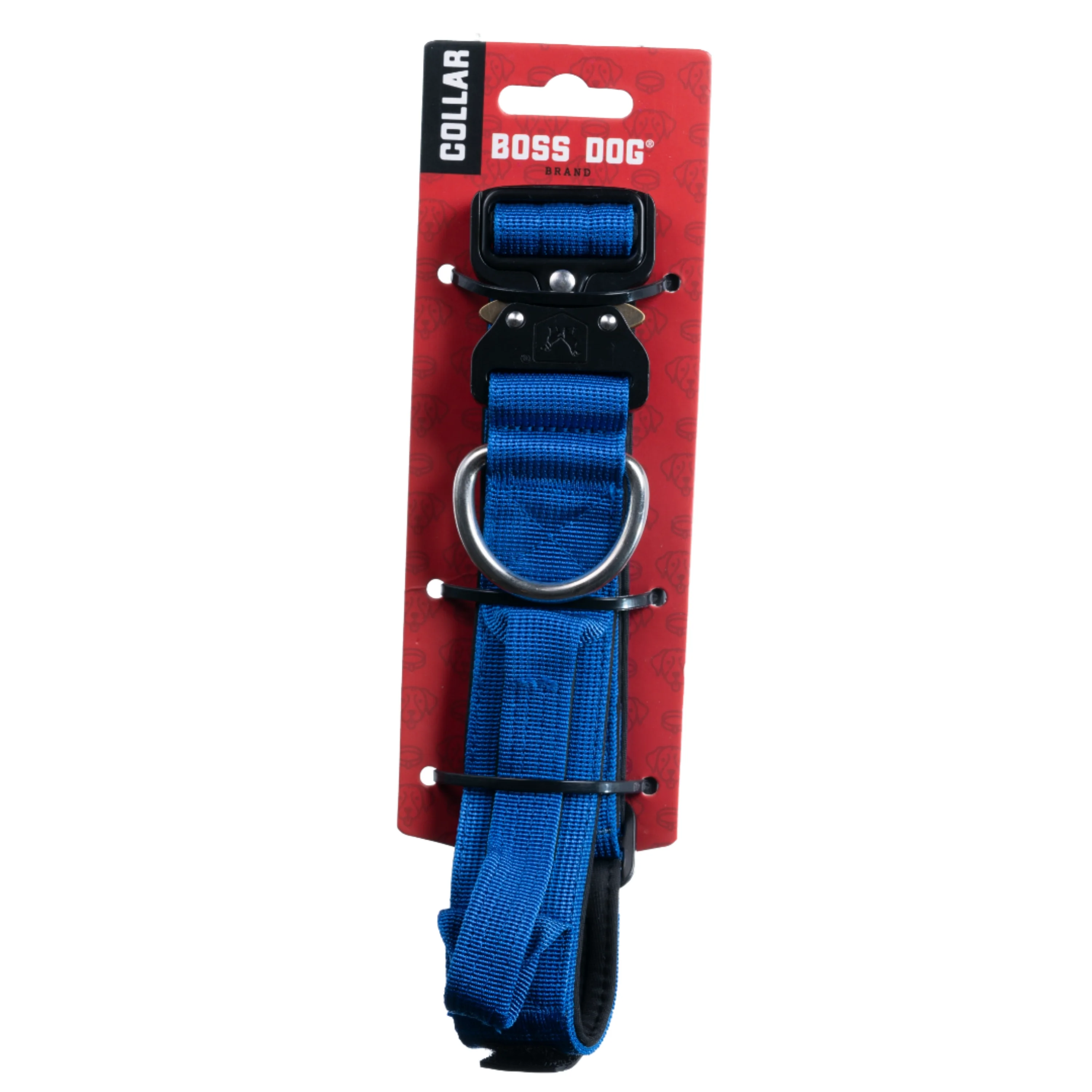Boss Dog Tactical Adjustable Dog Collar Blue Medium, 15-18 in