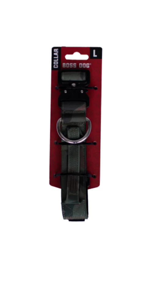 Boss Dog Tactical Adjustable Dog Collar Green Camo Large, 17-22 in