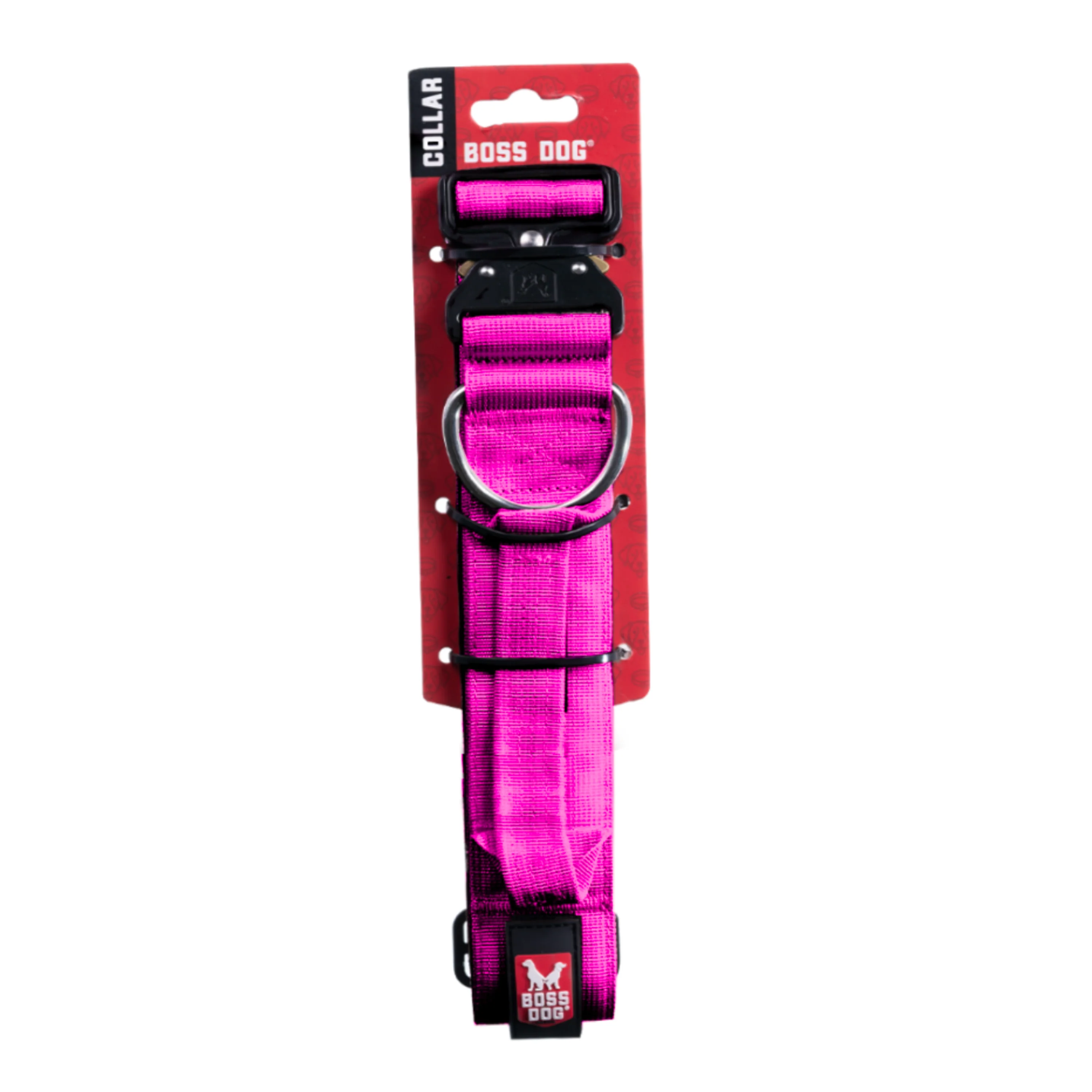 Boss Dog Tactical Adjustable Dog Collar Hot Pink Large