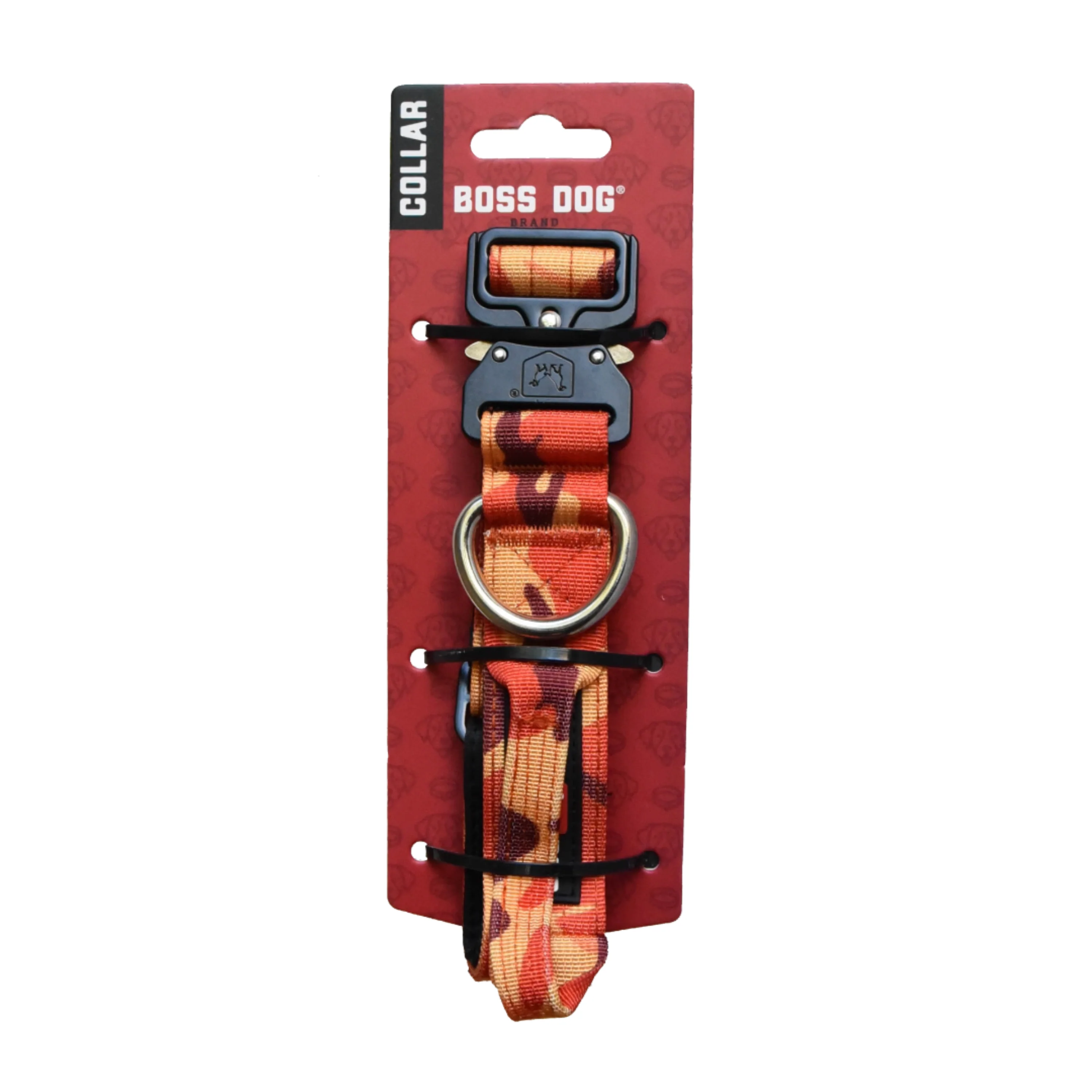 Boss Dog Tactical Adjustable Dog Collar Orange Camo Small, 13-16 in