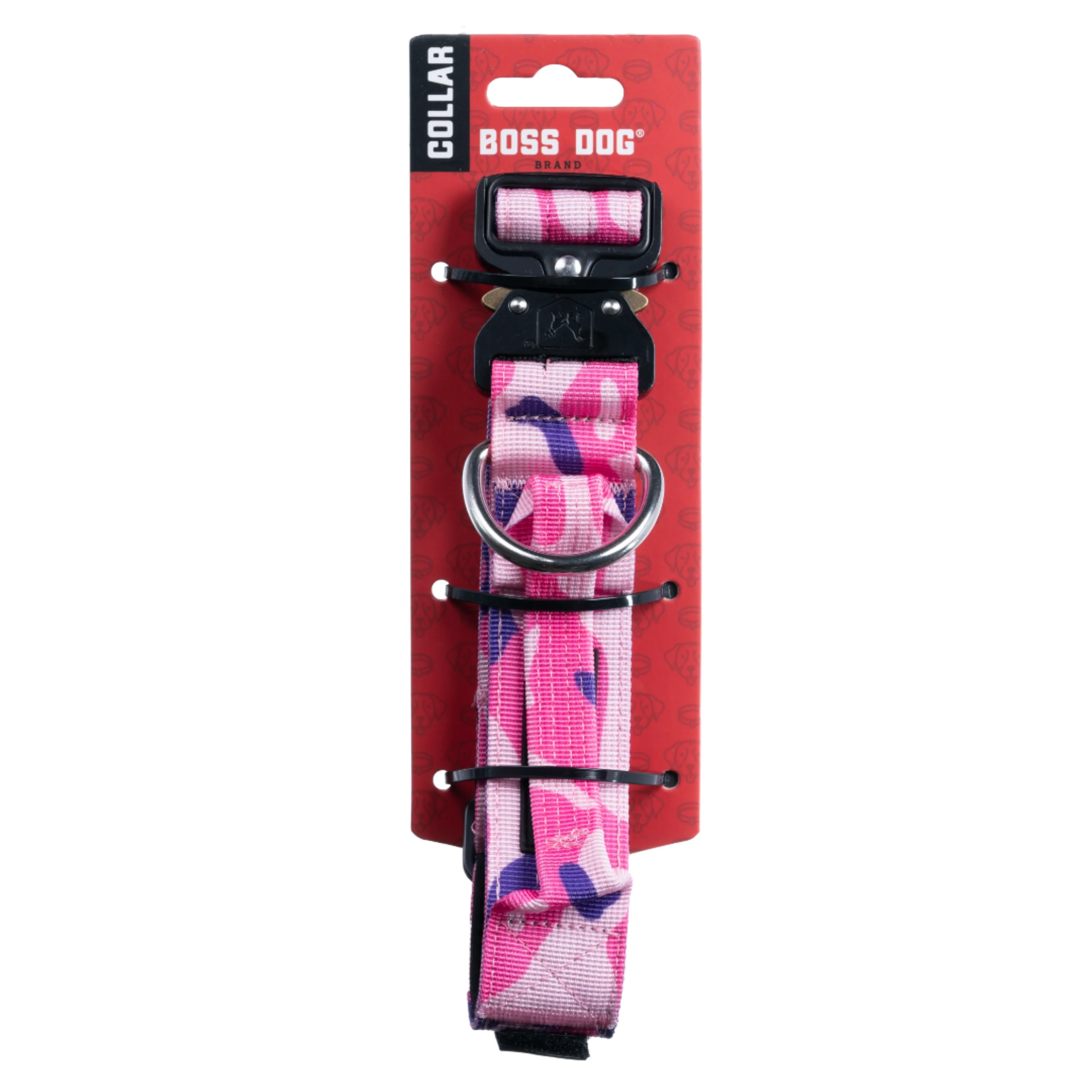 Boss Dog Tactical Adjustable Dog Collar Pink Camo Medium, 15-18 in