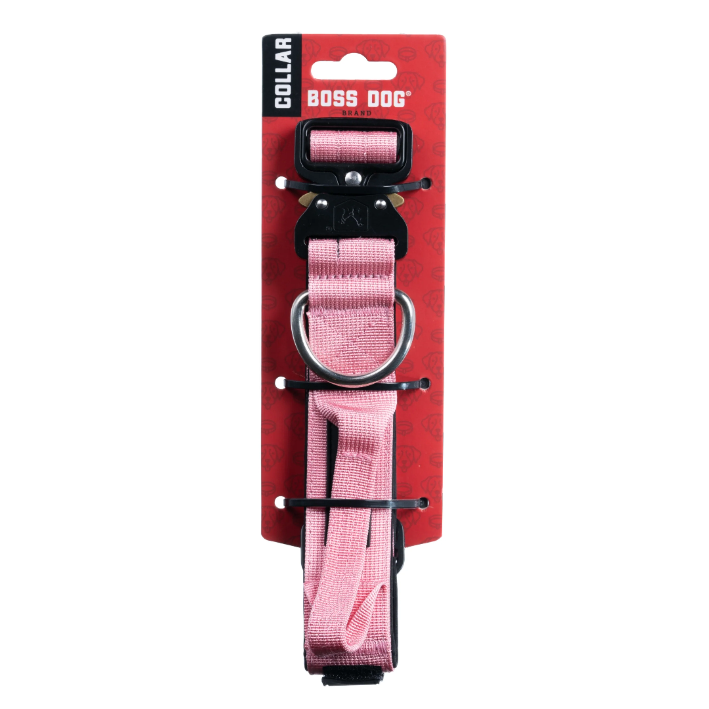 Boss Dog Tactical Adjustable Dog Collar Pink Large, 17-22 in