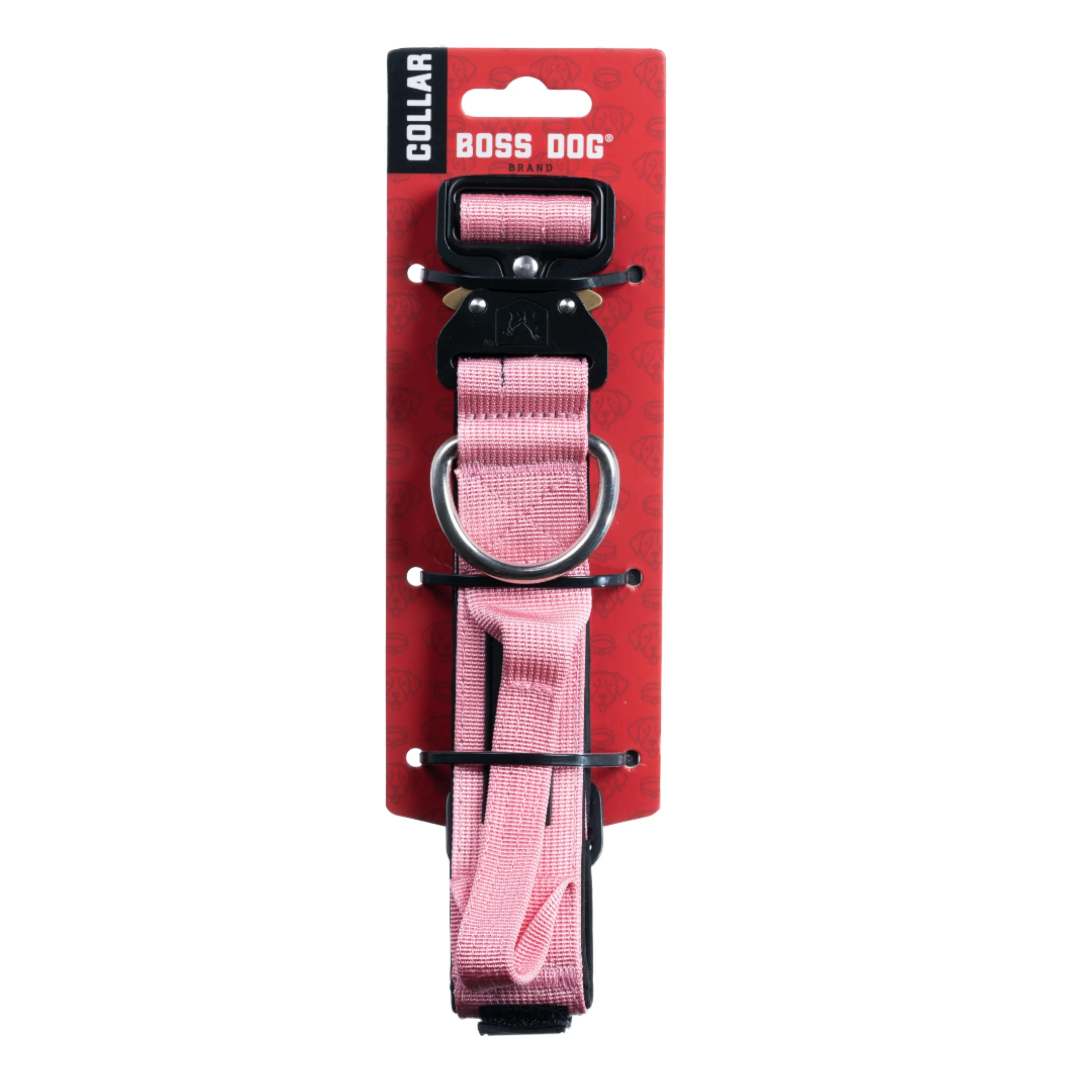 Boss Dog Tactical Adjustable Dog Collar Pink Medium, 15-18 in