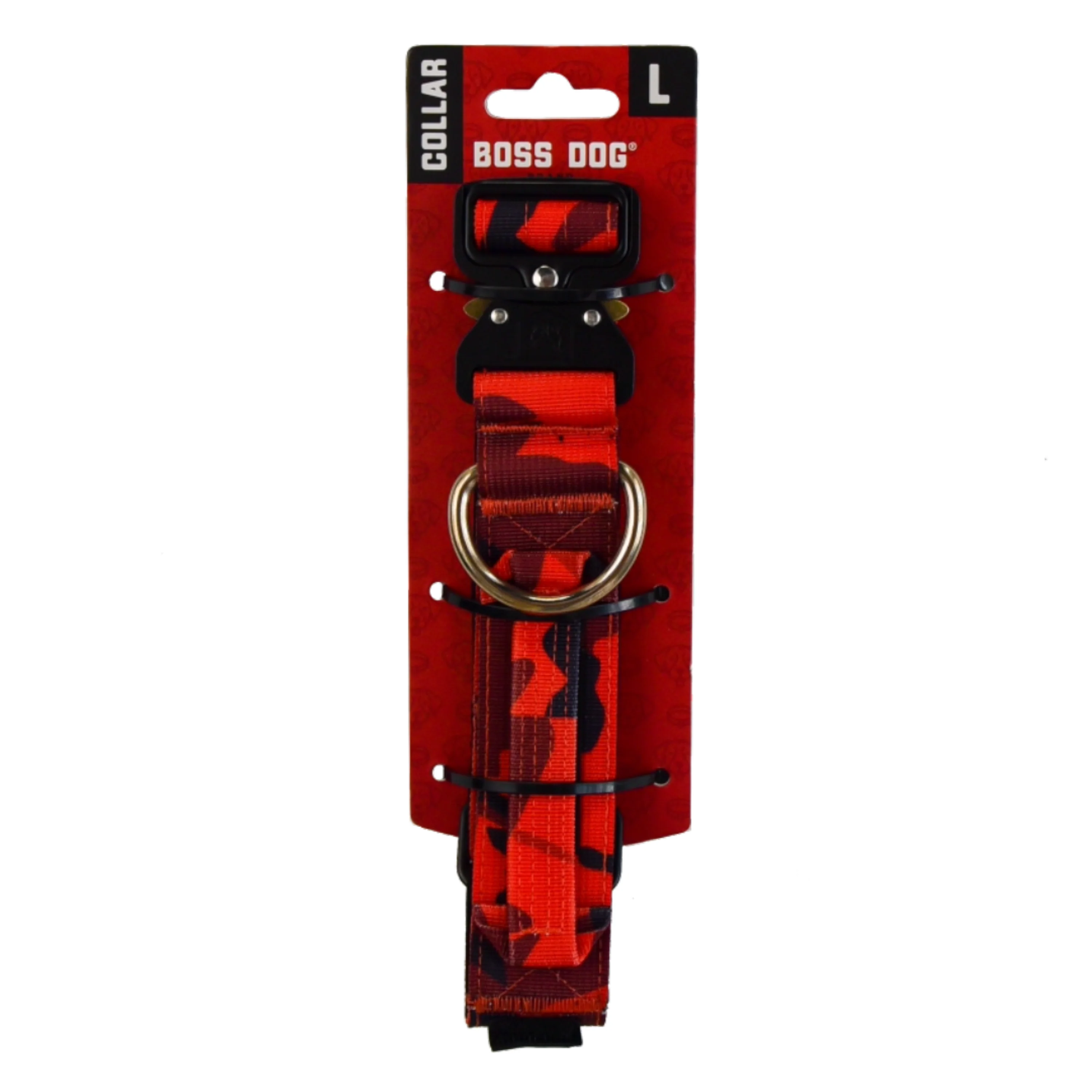 Boss Dog Tactical Adjustable Dog Collar Red Camo Large, 17-22 in
