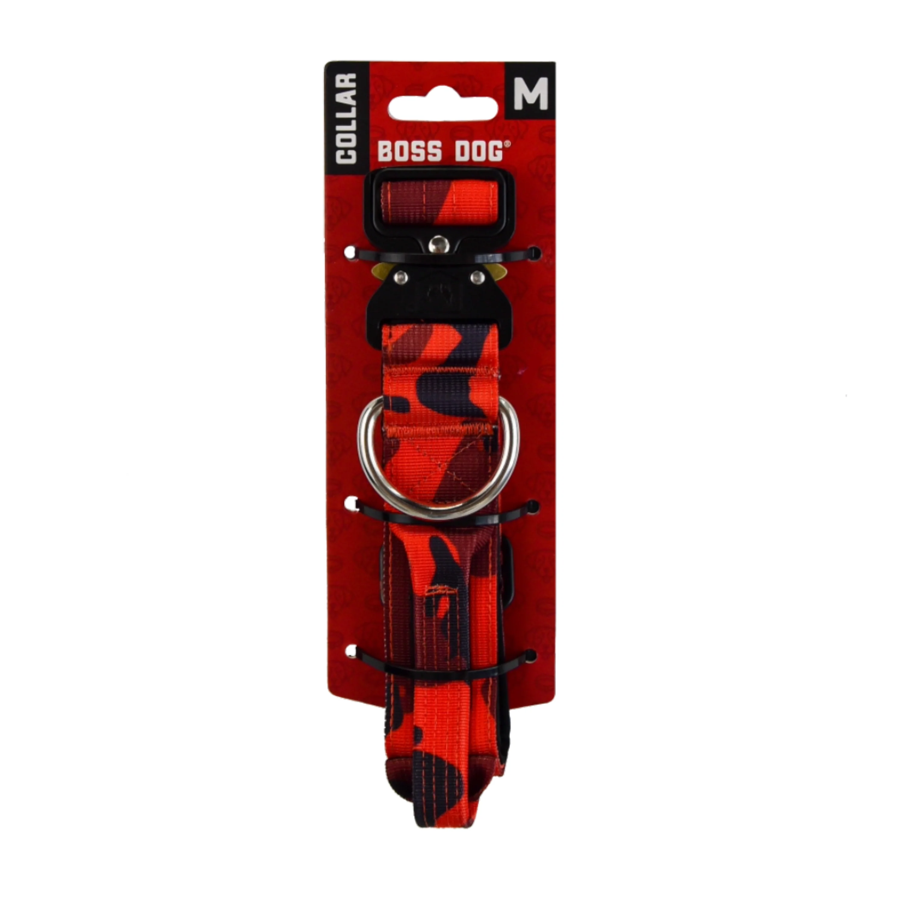 Boss Dog Tactical Adjustable Dog Collar Red Camo Medium, 15-18 in