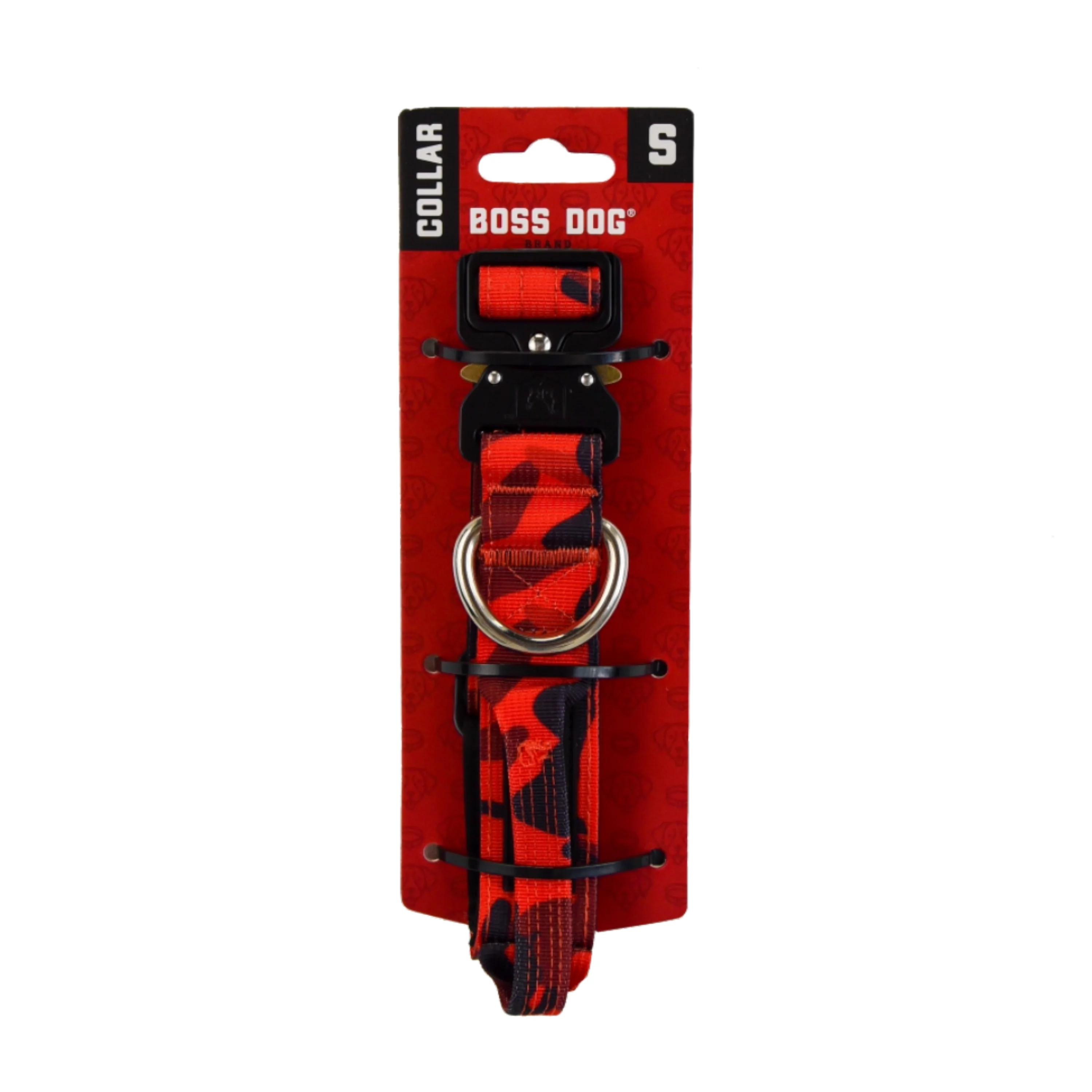 Boss Dog Tactical Adjustable Dog Collar Red Camo Small, 13-16 in