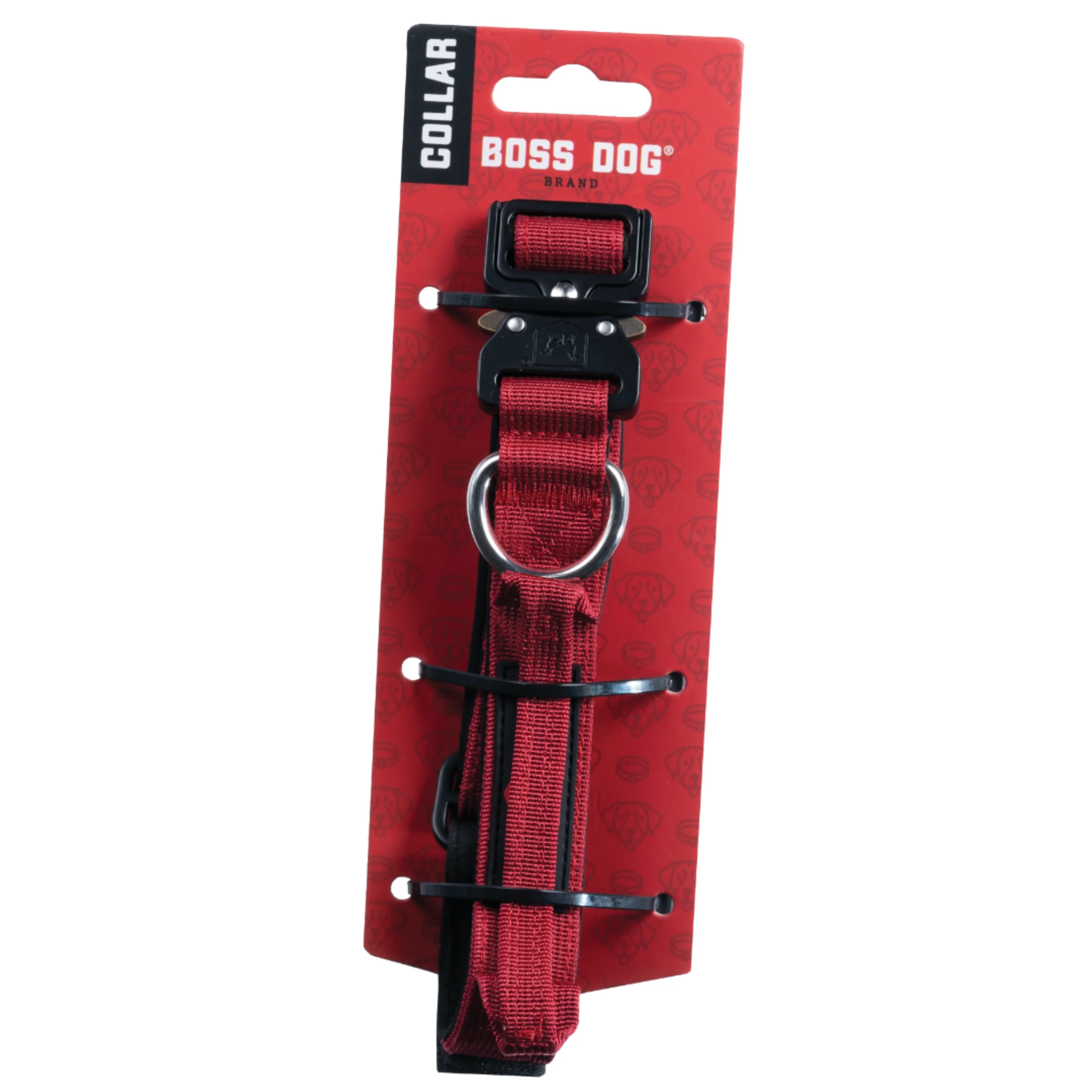 Boss Dog Tactical Adjustable Dog Collar Red Small, 13-16 in
