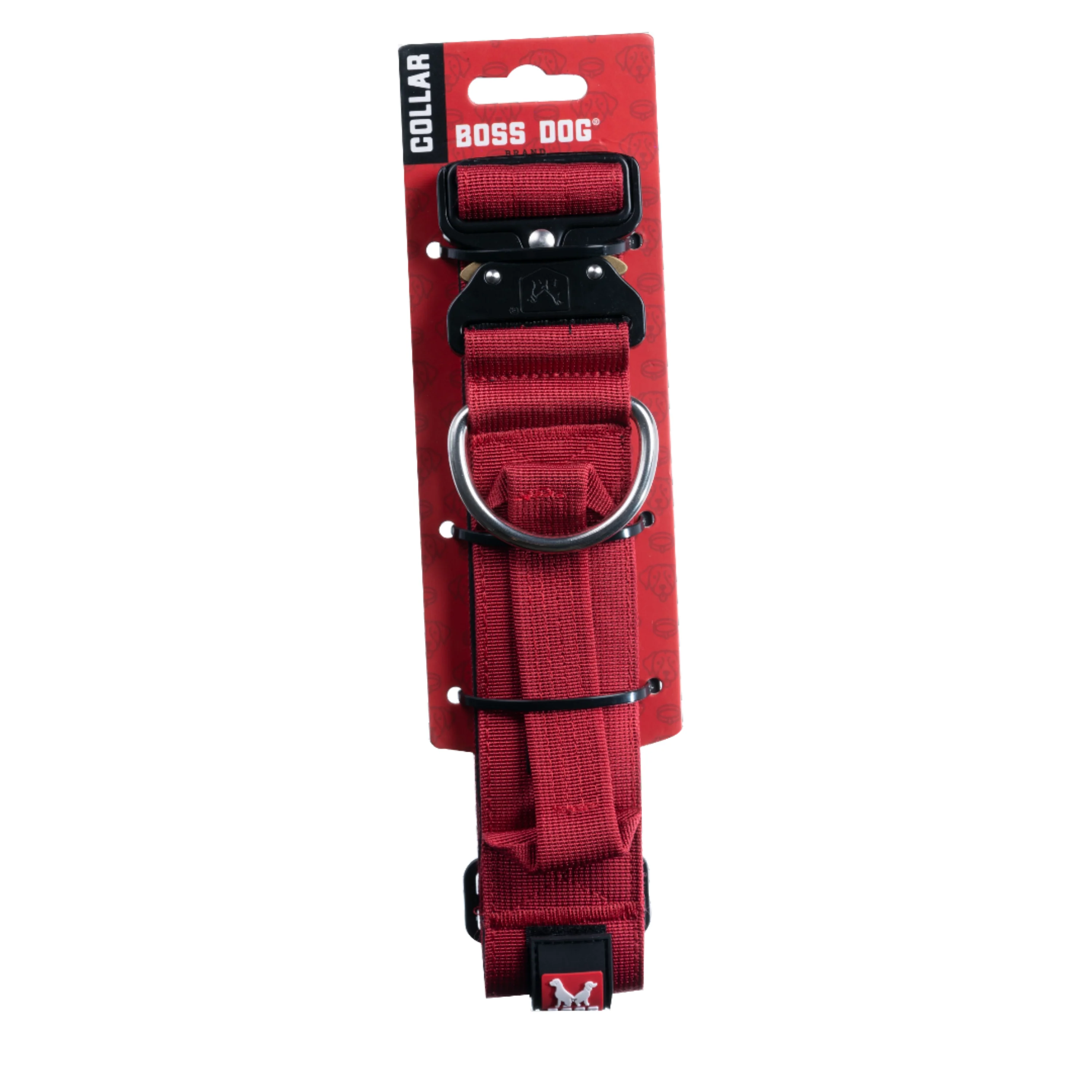 Boss Dog Tactical Adjustable Dog Collar Red X-Large, 20-28 in