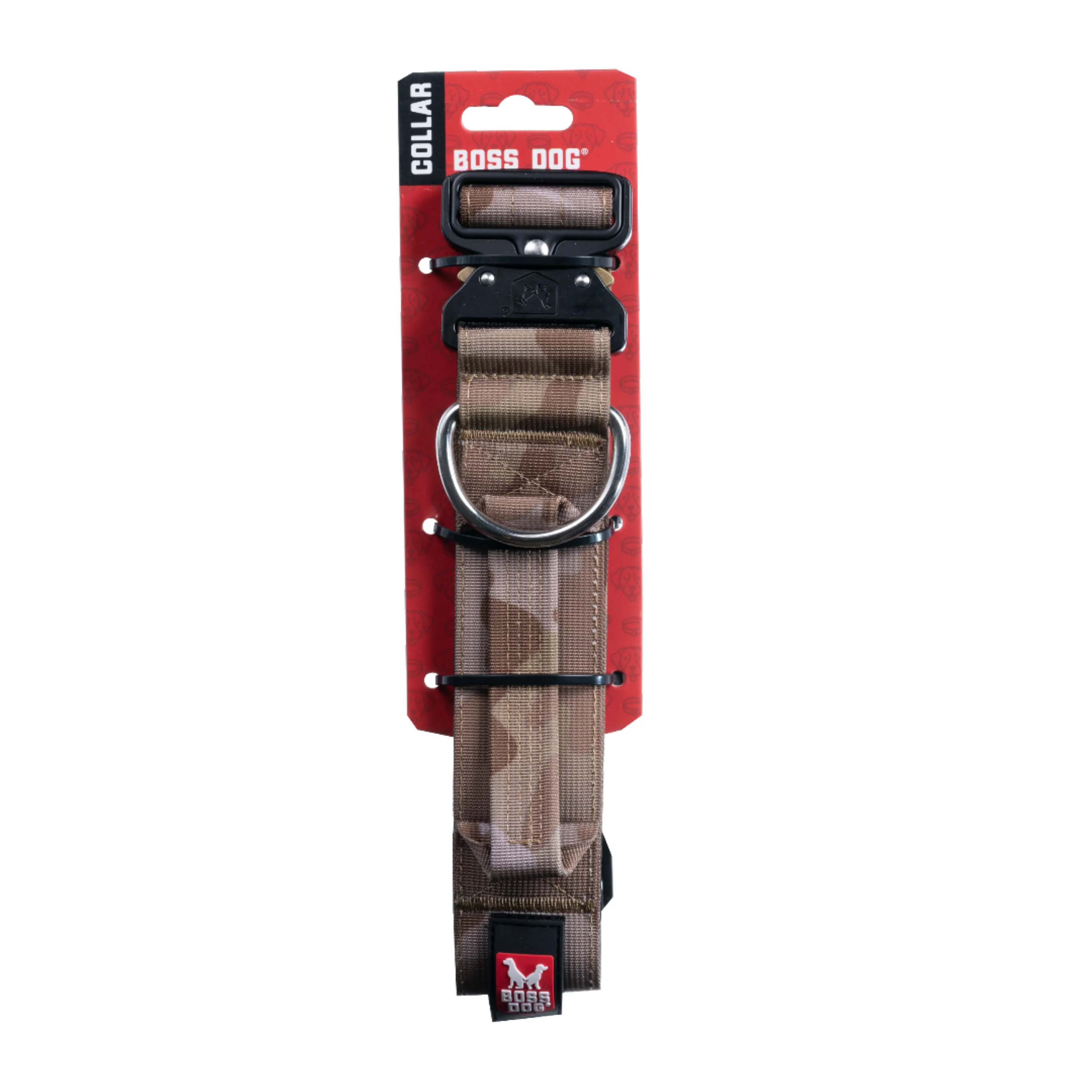 Boss Dog Tactical Adjustable Dog Collar Tan Camo Large, 17-22 in