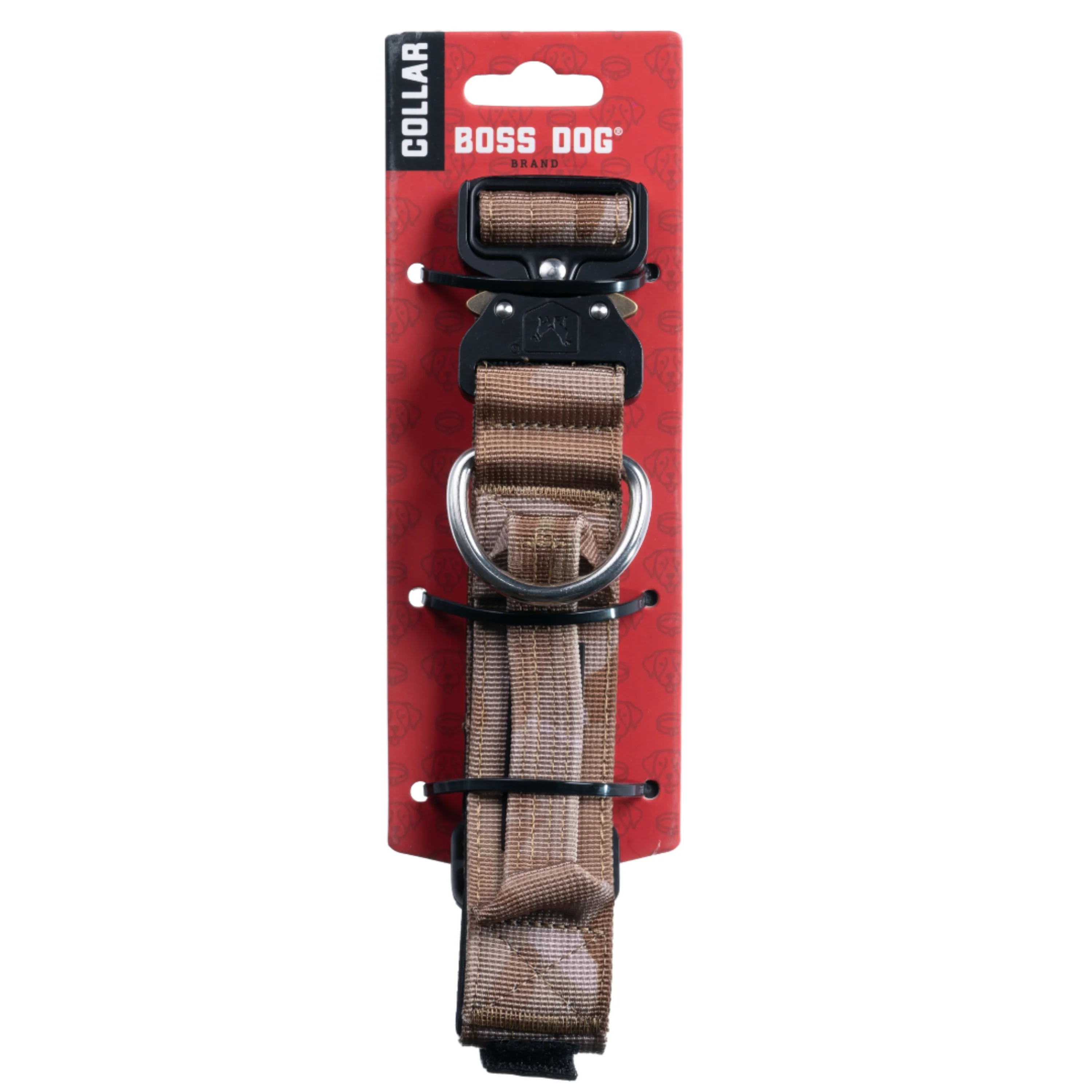 Boss Dog Tactical Adjustable Dog Collar Tan Camo Medium, 15-18 in