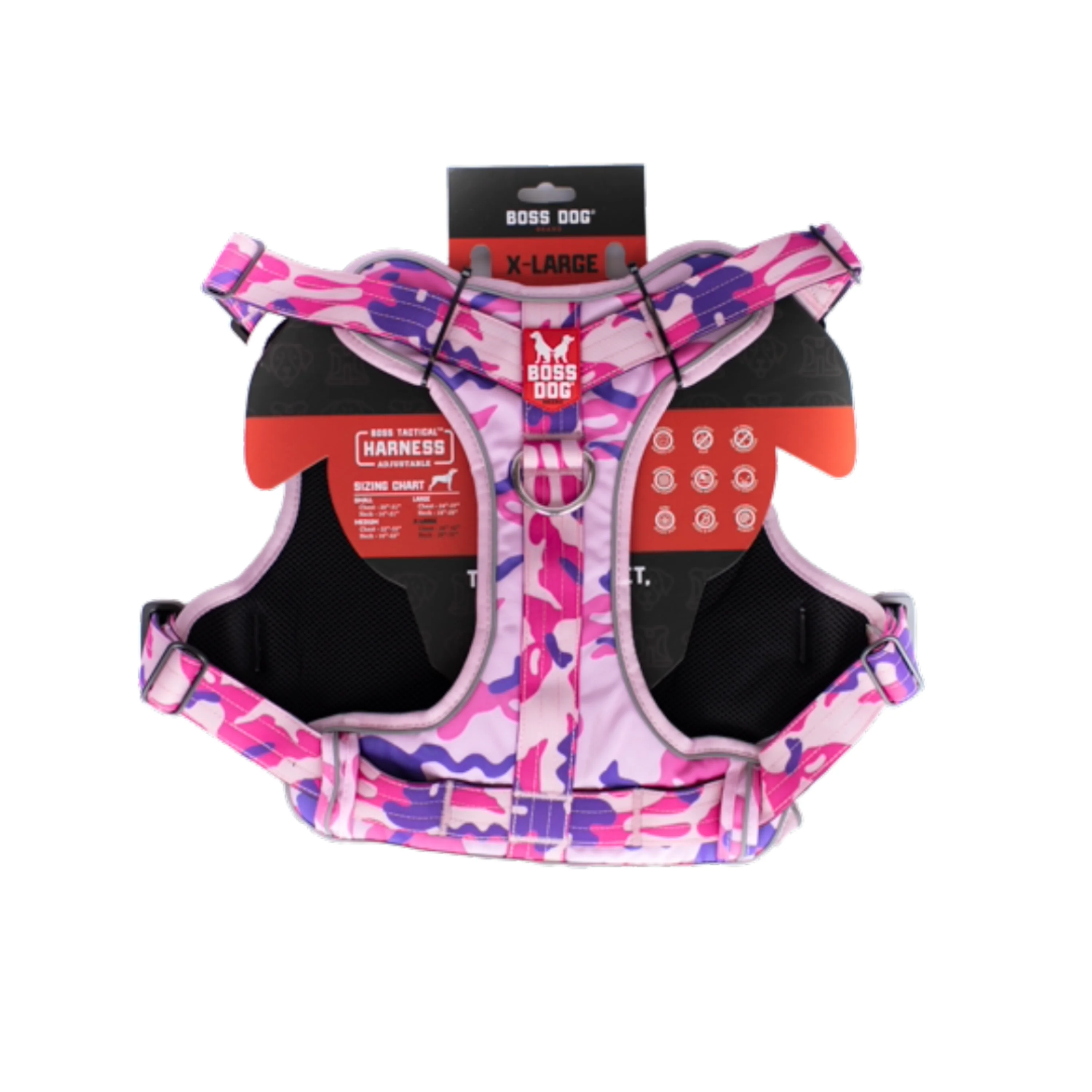 Boss Dog Tactical Dog Harness Pink Camo X-Large