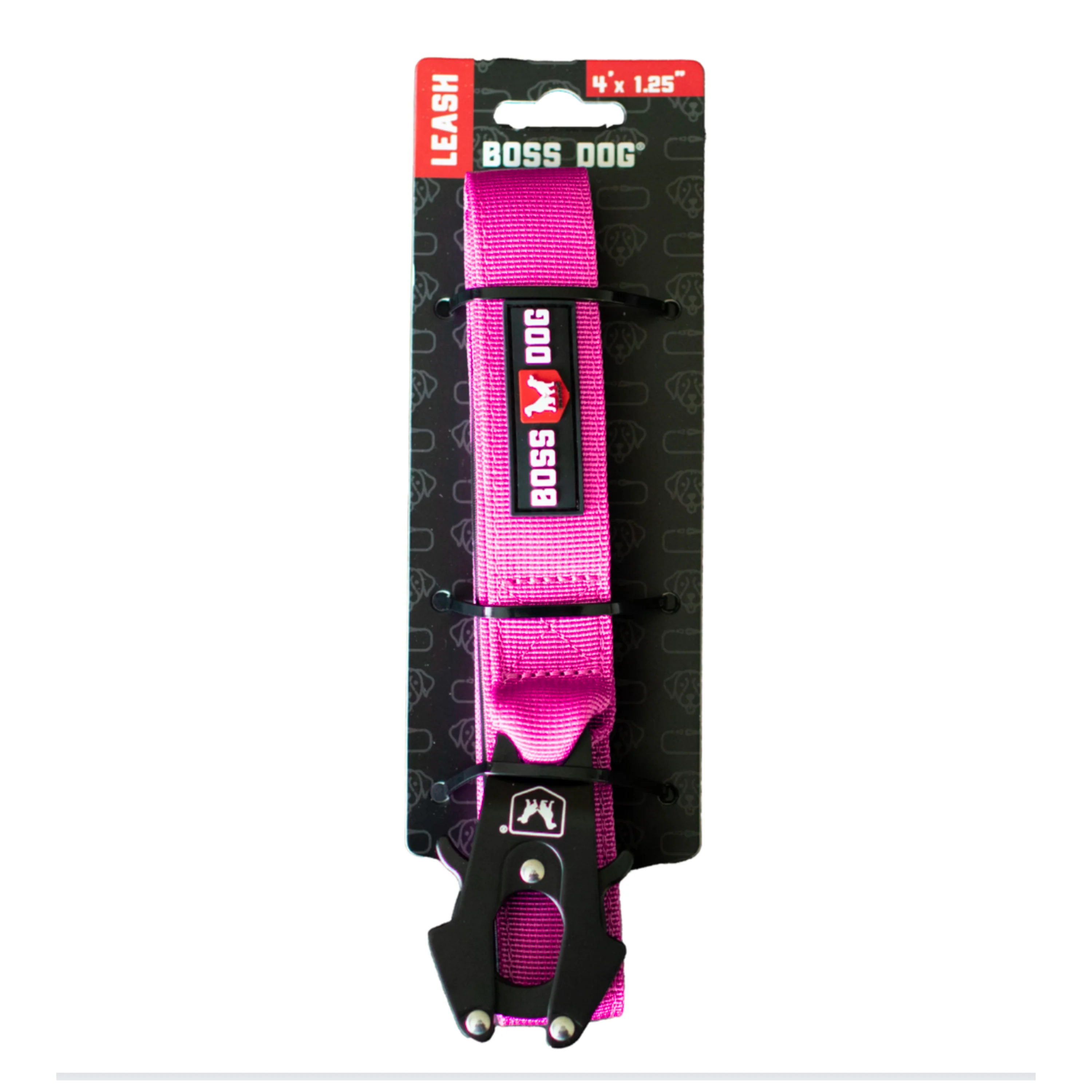 Boss Dog Tactical Dog Leash Hot Pink 4 ft
