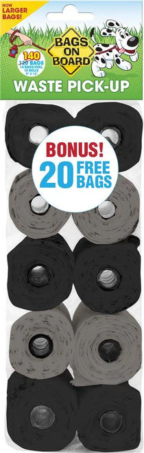Bags on Board Waste Pick-up Bags Refill Grey, Black 140 Count - Image 2