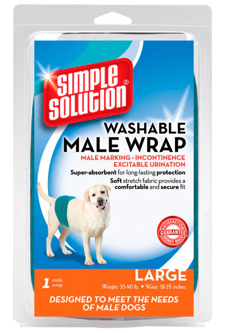 Simple Solution Washable Male Wrap Blue LG - Image 2