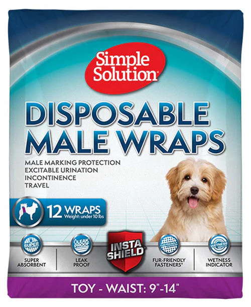 Simple Solution Disposable Male Wraps White XS 12pk - Image 2