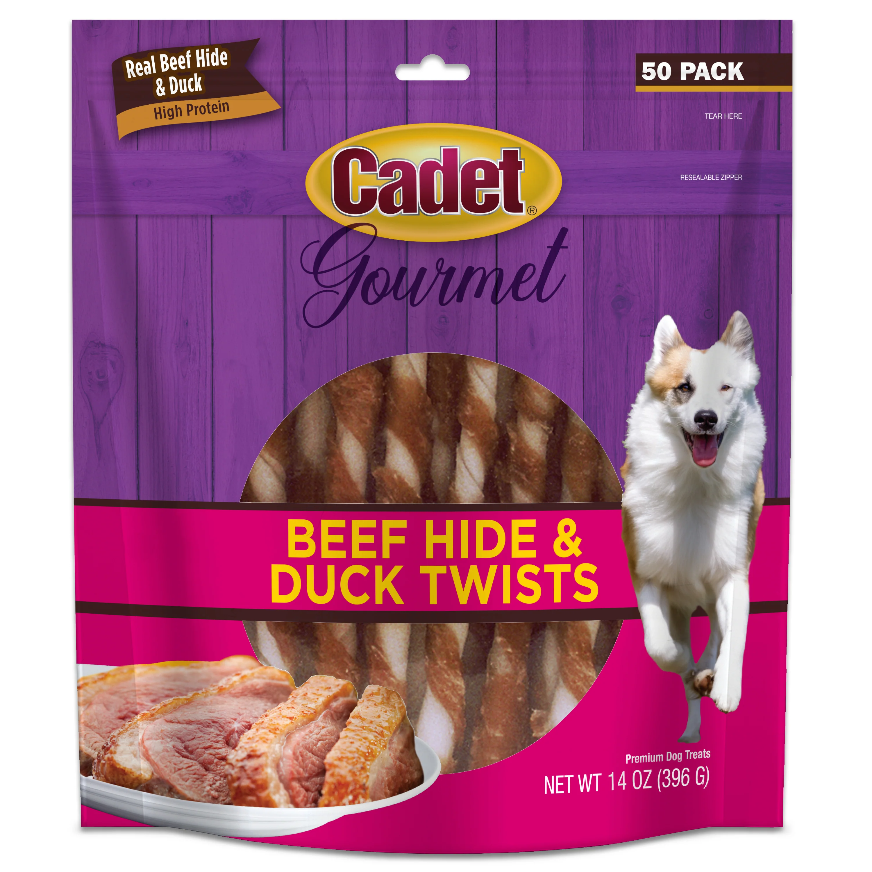 Cadet Gourmet Beef Hide & Duck Dog Twist Sticks Beef Hide & Duck 14 oz (50 ct)