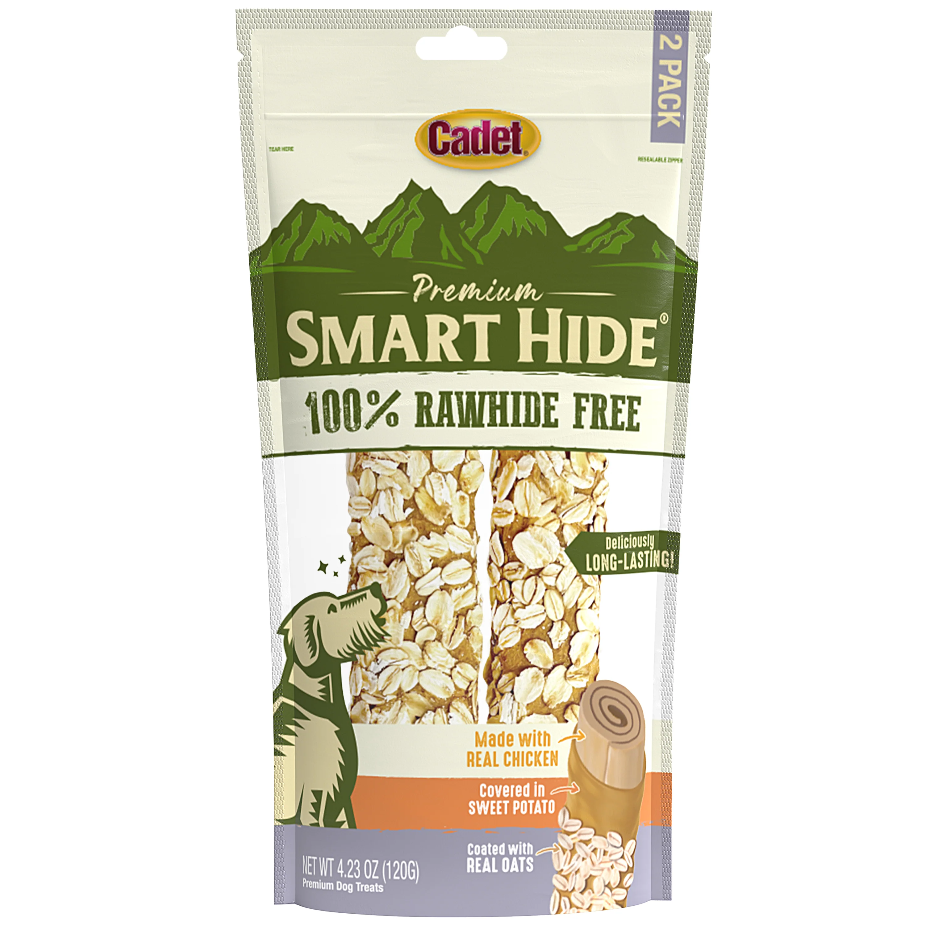 Cadet Smart Hide Rawhide Free Dog Chews Chicken, Sweet Potato, & Oats 6ea/(2 ct)