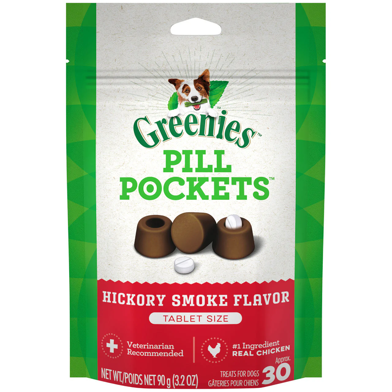 Greenies Pill Pockets for Tablets Hickory Smoke 30 Count 3.2 oz