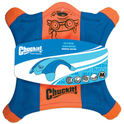 Chuckit! Flying Squirrel Dog Toy Blue/Orange MD - Image 2