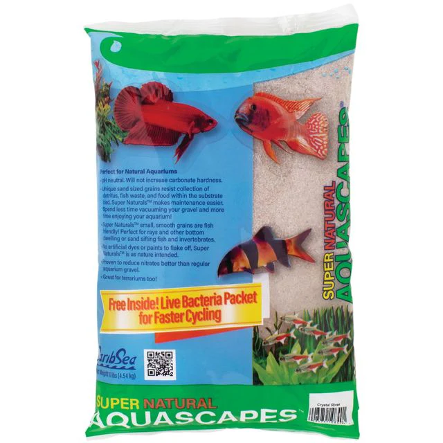 CaribSea Super Natural Aquascapes Aquarium Sand Crystal River 4ea/10 lb