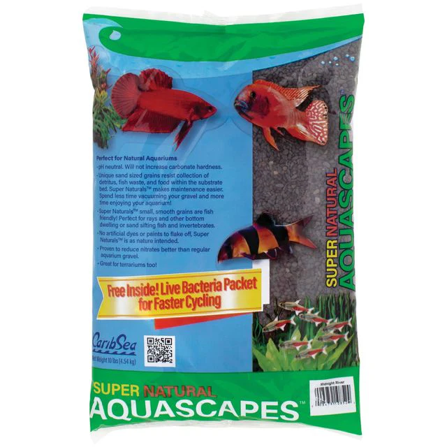 CaribSea Super Natural Aquascapes Aquarium Sand Midnight River 5ea/5 lb