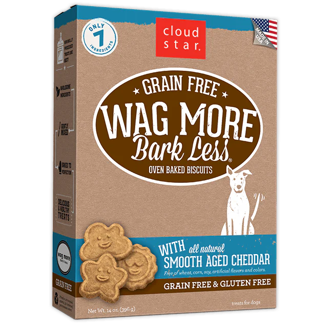 Wag More Bark Less Grain Free Oven Baked Treats with Smooth Aged Cheddar 14Z {L+1x} 938127