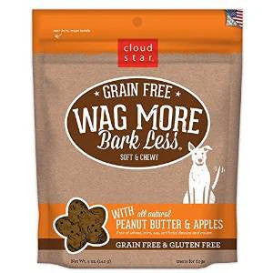 Wag More Bark Less Grain Free Soft & Chewy Treats with Peanut Butter & Apples 5Z {L+1x} 938146
