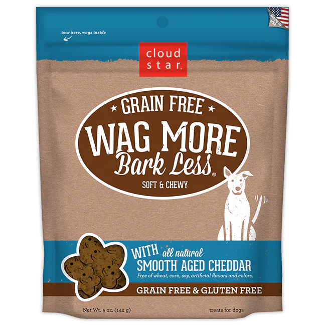 Wag More Bark Less Grain Free Soft & Chewy Treats with Smooth Aged Cheddar 5Z {L+1x} 938136