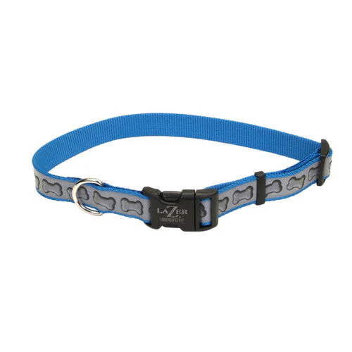 Lazer Brite Reflective Adjustable Dog Collar Turquoise 1 in x 18-26 in - Image 2