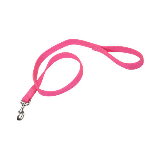 Coastal Double-Ply Nylon Dog Leash Neon Pink 1 in x 4 ft - Image 2