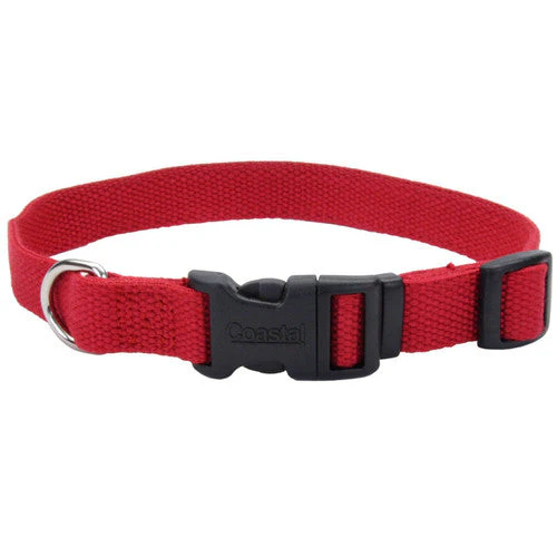 New Earth Soy Adjustable Dog Collar Cranberry 3/4 in x 12-18 in - Image 2