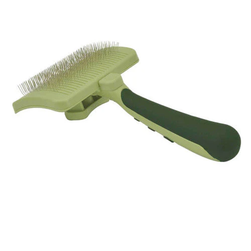 Safari Dog Self-Cleaning Slicker Brush Light Green/Dark Green SM - Image 2
