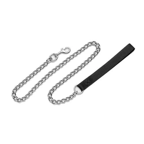 Titan Chain Dog Leash with Nylon Handle Black 3 mm x 4 ft - Image 2