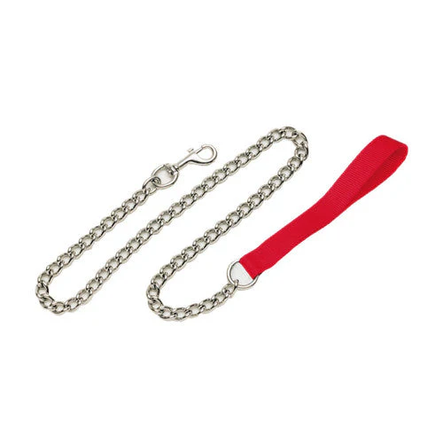 Titan Chain Dog Leash with Nylon Handle Red 2 mm x 4 ft - Image 2