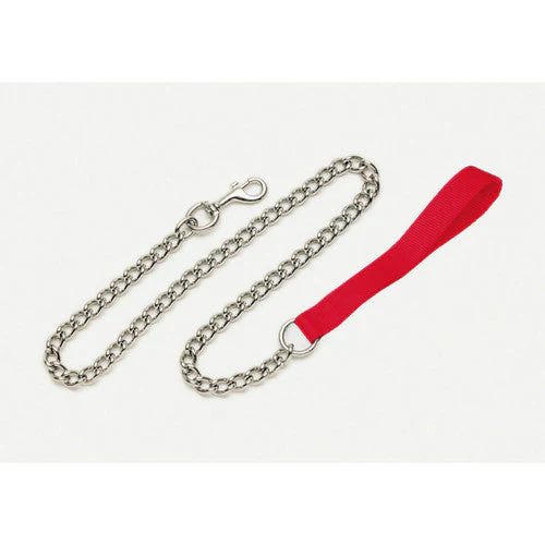 Titan Chain Dog Leash with Nylon Handle Red 4 mm x 4 ft - Image 2