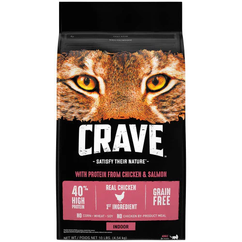 Crave Indoor Chicken & Salmon Dry Cat Food 10lb - Image 2