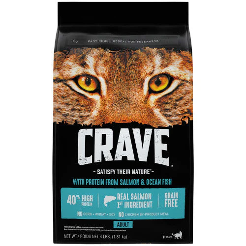 Crave Salmon & Oceanfish Dry Cat Food 4lb - Image 2